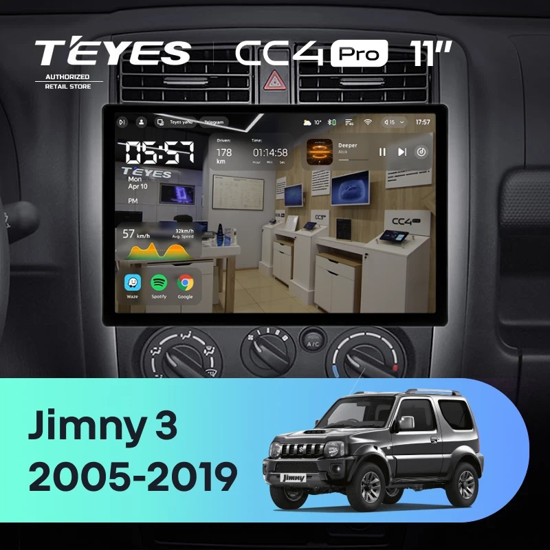 Штатная магнитола Teyes CC4 Pro 12/256 Suzuki Jimny 3 (2005-2019) (11")