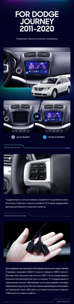 Штатная магнитола Teyes CC3 2K 6/128 Dodge Journey JC (2011-2020)