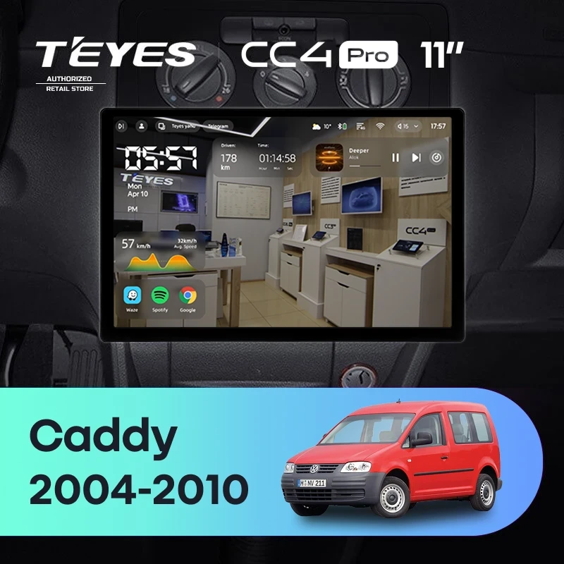 Штатная магнитола Teyes CC4 Pro 8/128 Volkswagen Caddy 2K (2004-2010) (11")