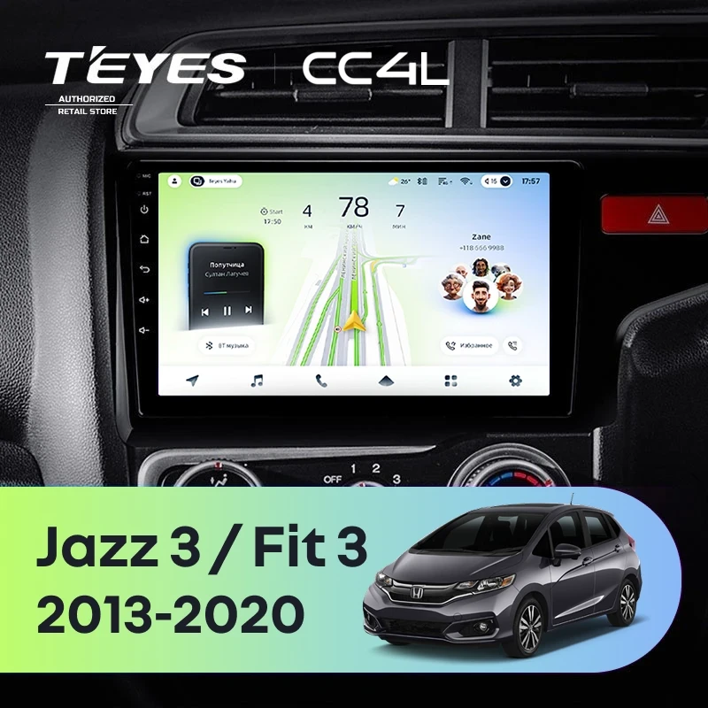 Штатная магнитола Teyes CC4L 6/64 Honda Jazz 3 (2015-2020) Тип-B Правый руль