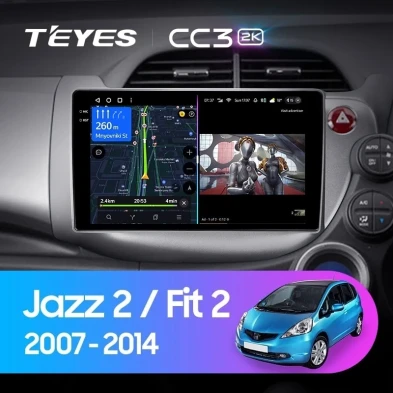 Штатная магнитола Teyes CC3 2K 4/32 Honda Fit GE GP GE (2007-2014) Правый руль