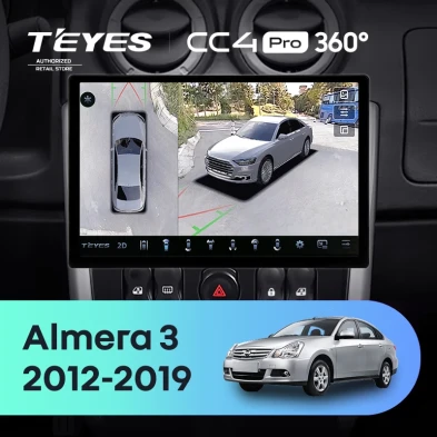 Штатная магнитола Teyes CC4 Pro 360 8/128 Nissan Almera 3 G15 (2012-2019) F2 (13")