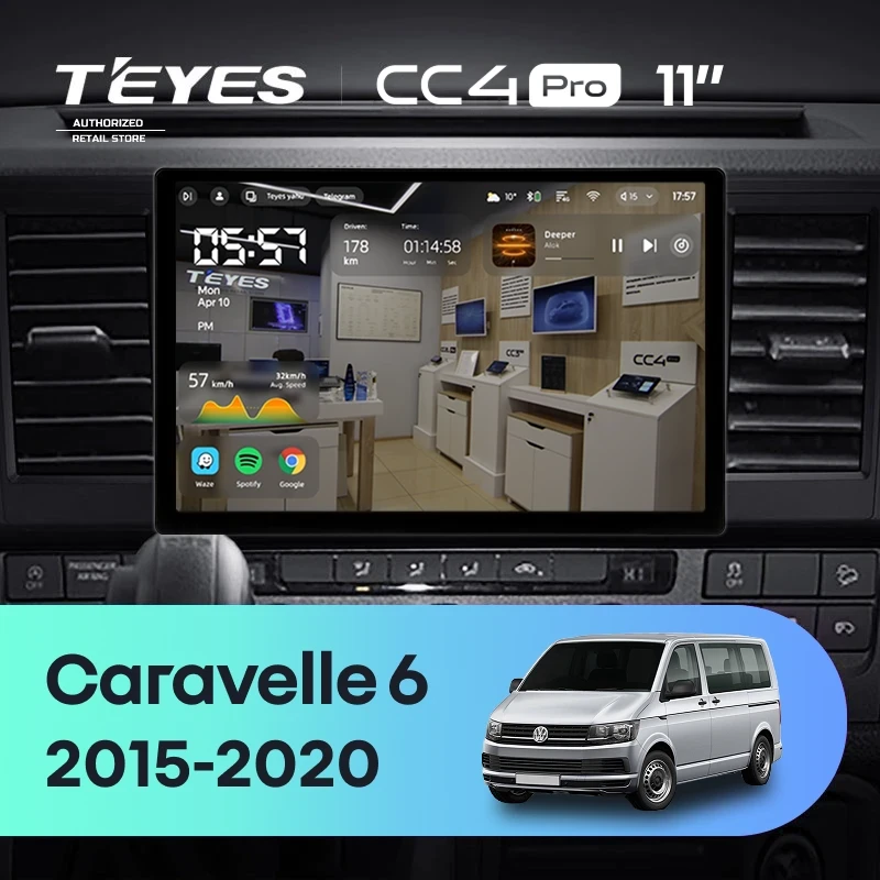 Штатная магнитола Teyes CC4 Pro 8/128 Volkswagen Caravelle T6 (2015-2020) (11")