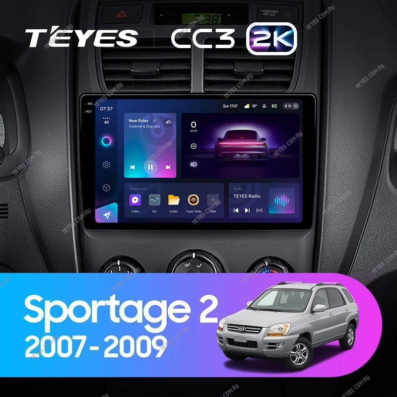 Штатная магнитола Teyes CC3 2K 4/32 Kia Sportage 2 (2007-2009)