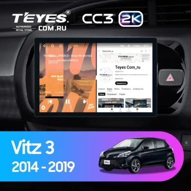 Штатная магнитола Teyes CC3 2K 6/128 Toyota Vitz III XP130 (2014-2019) Правый руль (11")