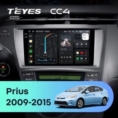 Штатная магнитола Teyes CC4 8/128 Toyota Prius 3 XW30 (2009-2015) F1 Правый руль