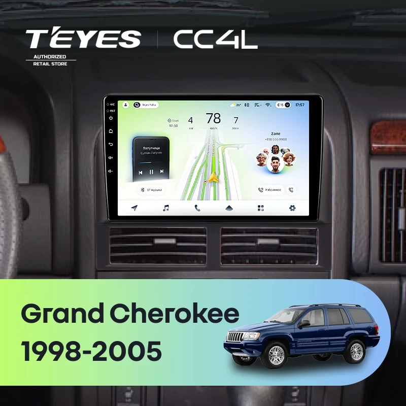 Штатная магнитола Teyes CC4L 6/64 Jeep Grand Cherokee 2 WJ (1998-2005)