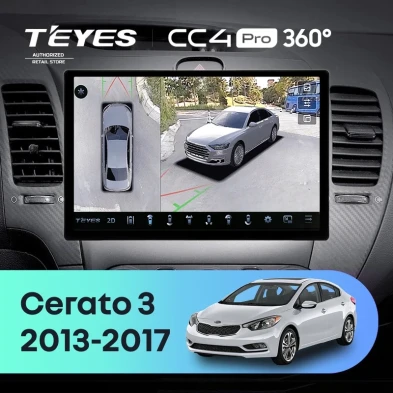 Штатная магнитола Teyes CC4 Pro 360 8/128 Kia Cerato 3 YD (2013-2017) F1 Тип-AB (13")
