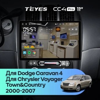 Штатная магнитола Teyes CC4 Pro 12/256 Chrysler Town & Country 4 RS (2000-2007) Тип-A (11")