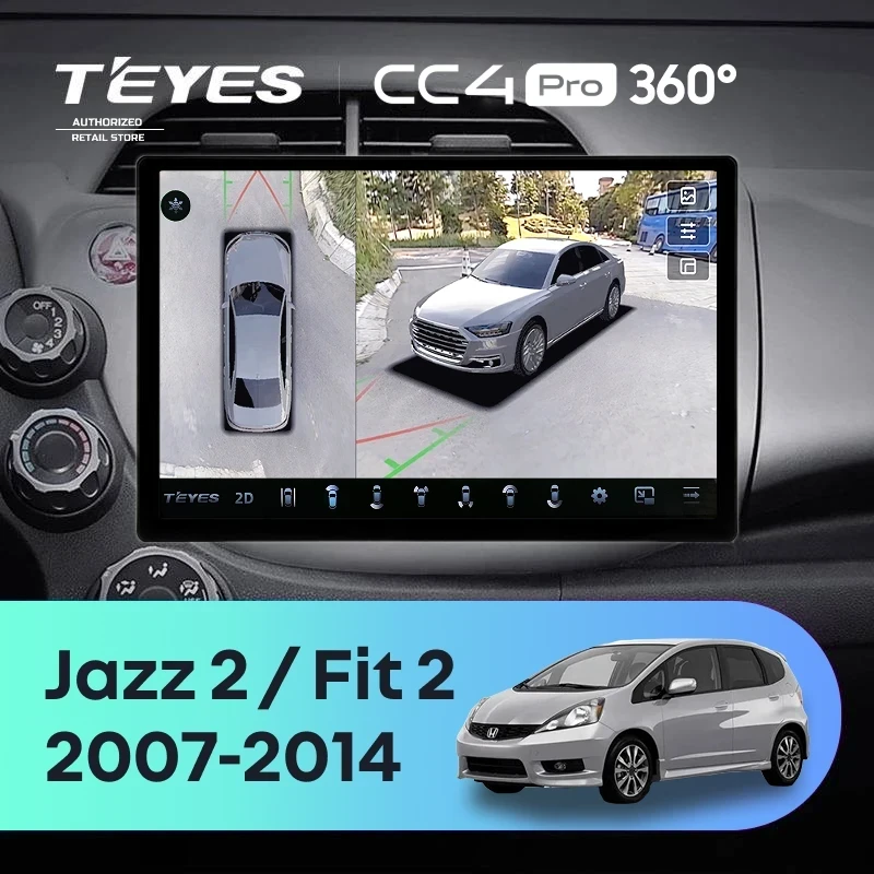 Штатная магнитола Teyes CC4 Pro 360 8/128 Honda Fit 2 GE (2007-2014) (13")