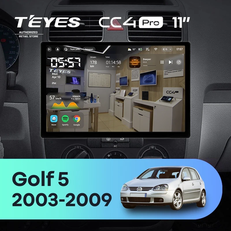 Штатная магнитола Teyes CC4 Pro 8/128 Volkswagen Golf 5 (2003-2009) F2 (11")