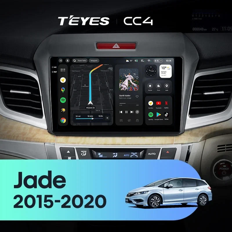 Штатная магнитола Teyes CC4 6/64 Honda Jade (2015-2020) Правый руль