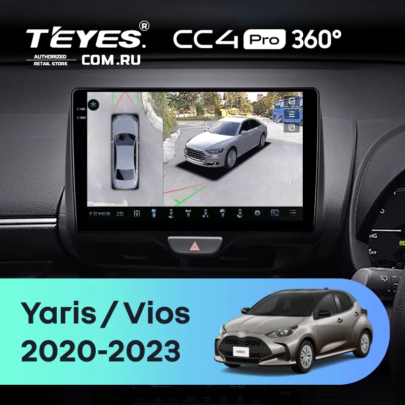 Штатная магнитола Teyes CC4 Pro 360 12/256 Toyota Yaris (2020-2023) Правый руль