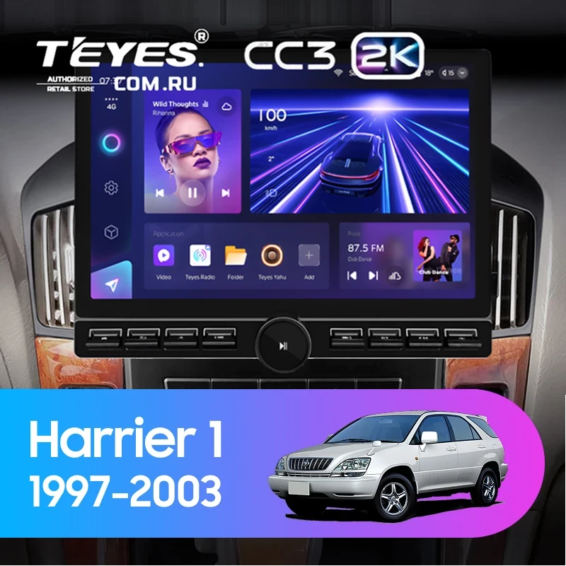 Штатная магнитола Teyes CC3 2K 6/128 Toyota Harrier 1 (XU10) (1997-2003) F2 (13" с кнопками)