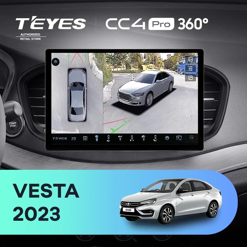 Штатная магнитола Teyes CC4 Pro 360 8/128 Lada Vesta (2023-2026) F2 Тип-A (11")