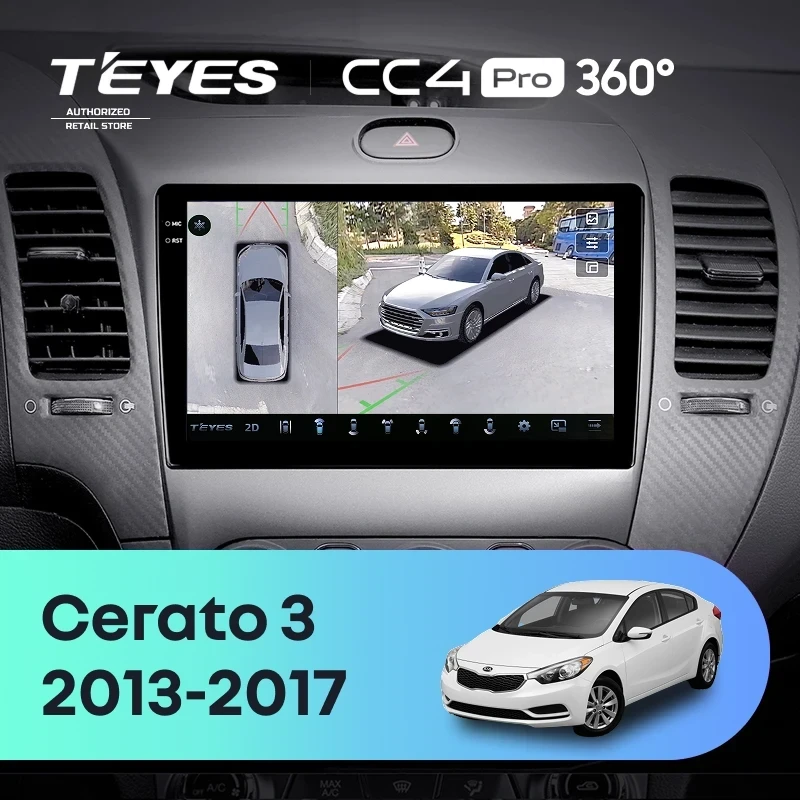 Штатная магнитола Teyes CC4 Pro 360 8/128 Kia Cerato 3 YD (2013-2017) F3