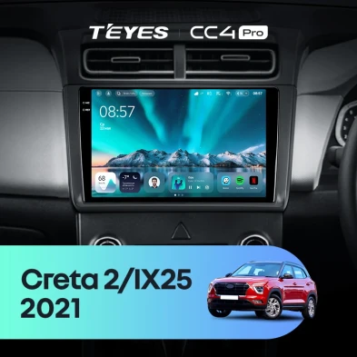 Штатная магнитола Teyes CC4 Pro 12/256 Hyundai Creta 2 (2021-2022) (матовая) F1