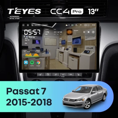 Штатная магнитола Teyes CC4 Pro 12/256 Volkswagen Passat 7 B7 (2015-2018) F1 (13")