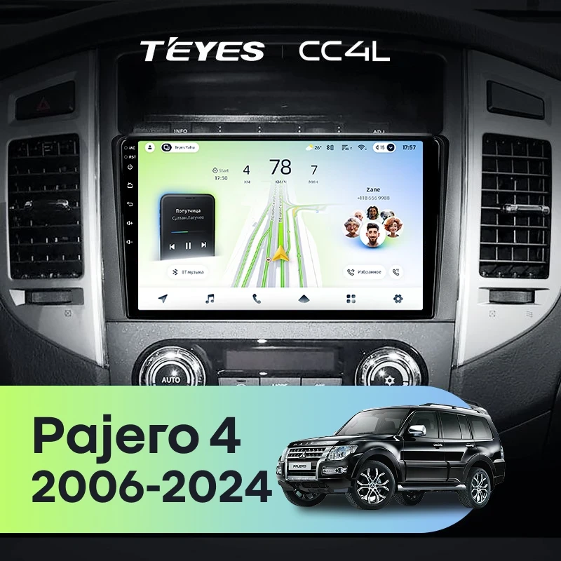 Штатная магнитола Teyes CC4L 4/64 Mitsubishi Pajero 4 V80 V90 (2006-2024)