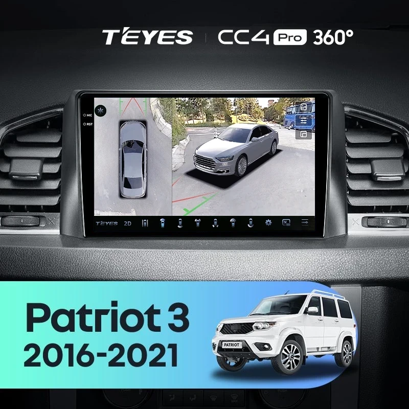 Штатная магнитола Teyes CC4 Pro 360 8/128 UAZ Patriot 3 (2016-2021) F2