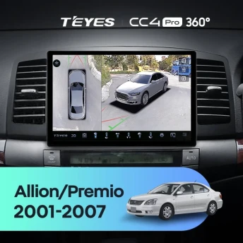 Штатная магнитола Teyes CC4 Pro 360 8/128 Toyota Allion (2001-2007) (11")