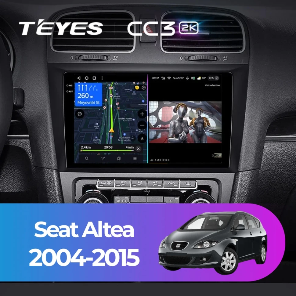 Штатная магнитола Teyes CC3 2K 4/32 Seat Altea (2004-2015)