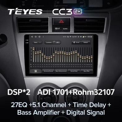 Штатная магнитола Teyes CC3 2K 4/32 Toyota Vios 2 (2007-2013)