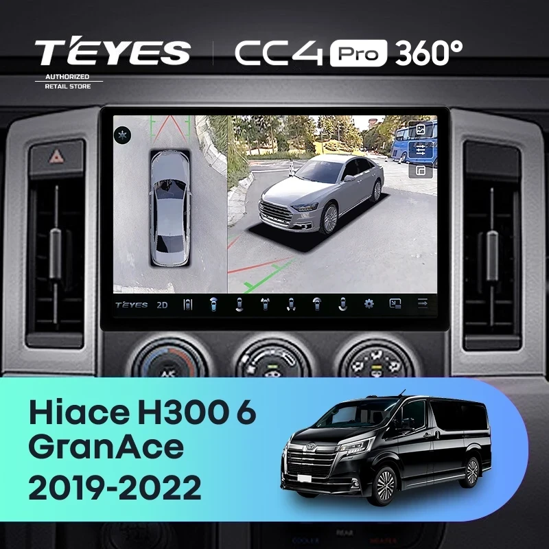 Штатная магнитола Teyes CC4 Pro 360 12/256 Toyota Hiace H300 VI (2019-2022) Тип-B (11")