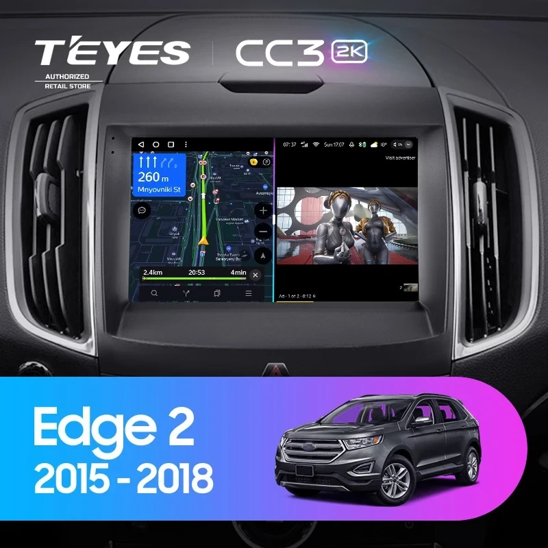 Штатная магнитола Teyes CC3 2K 4/32 Ford Edge 2 (2015-2018) F2