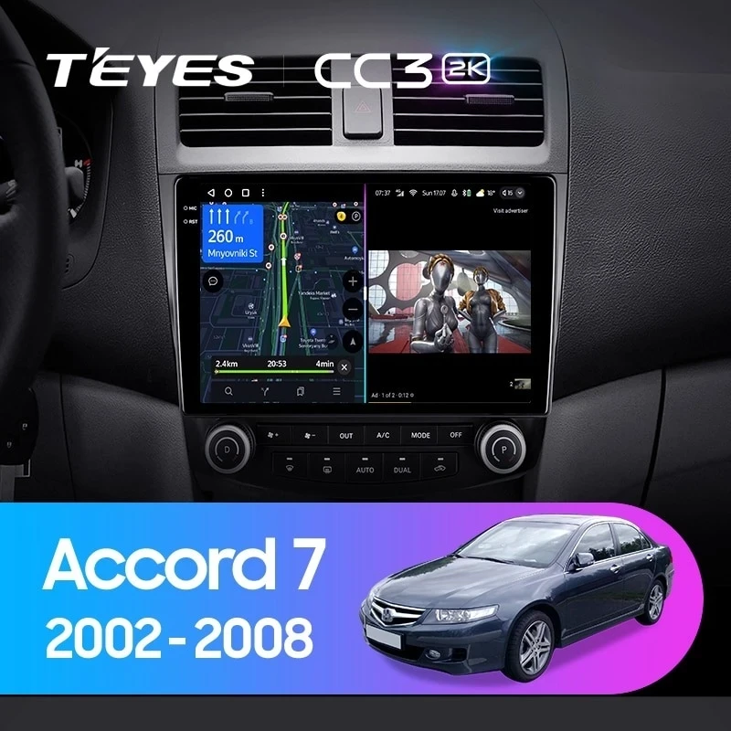 Штатная магнитола Teyes CC3 2K 360 6/128 Honda Accord 7 (2002-2008) F2