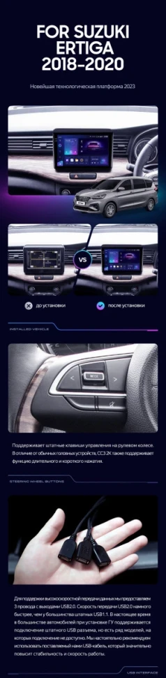 Штатная магнитола Teyes CC3 4/32 Suzuki Ertiga (2018-2020)