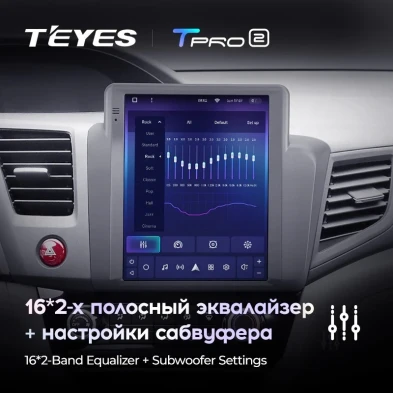 Штатная магнитола Tesla style Teyes TPRO 2 4/64 Honda Civic 9 FB FK FD (2011-2015)