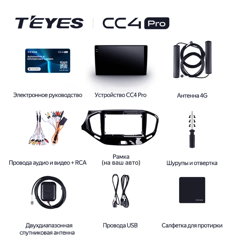 Штатная магнитола Teyes CC4 Pro 8/128 Toyota Harrier 1 (XU10) (1997-2003) F2
