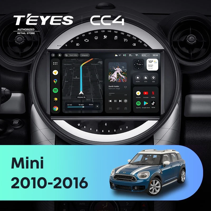 Штатная магнитола Teyes CC4 6/64 Mini Cooper (2010-2016) F2