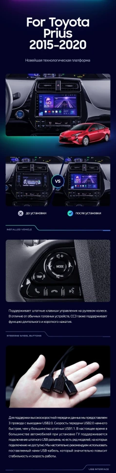 Штатная магнитола Teyes CC3 2K 4/32 Toyota Prius XW50 (2015-2020)