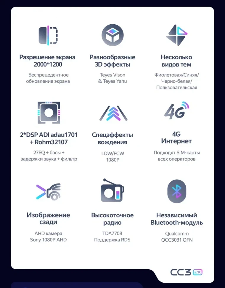 Штатная магнитола Teyes CC3 2K 4/64 Mercedes ML W163 (1997-2005) (дерево)