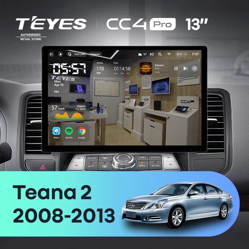 Штатная магнитола Teyes CC4 Pro 8/128 Nissan Teana J32 (2008-2013) Тип-B (13")