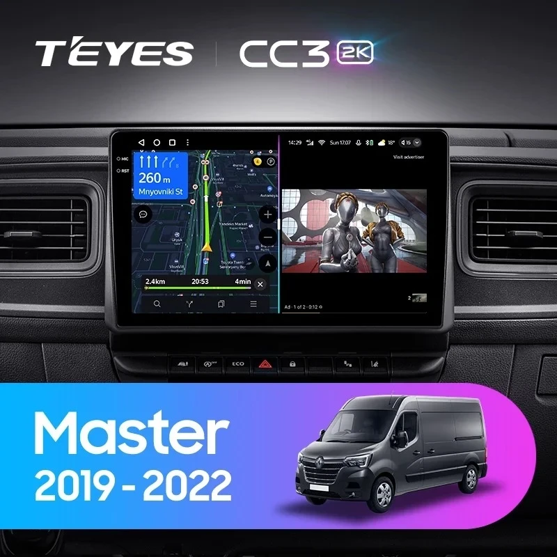 Штатная магнитола Teyes CC3 2K 4/32 Renault Master (2019-2022)