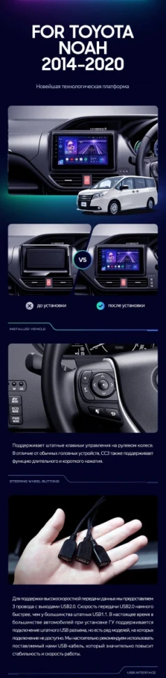 Штатная магнитола Teyes CC3 2K 360 6/128 Toyota Esquire 1 (2014-2020) F1 Правый руль