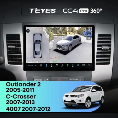 Штатная магнитола Teyes CC4 Pro 360 8/128 Peugeot 4007 (2007-2012) Тип-B (11")
