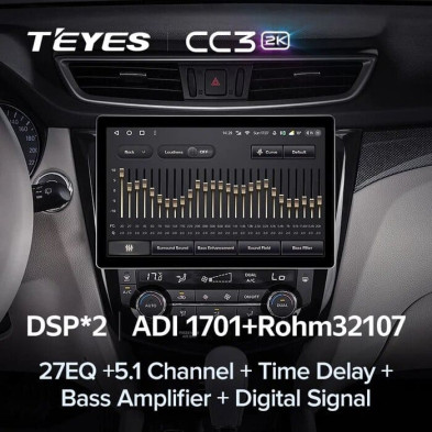 Штатная магнитола Teyes CC3 2K 6/128 Nissan Qashqai 2 (2013-2021) F2 Тип-C (13")