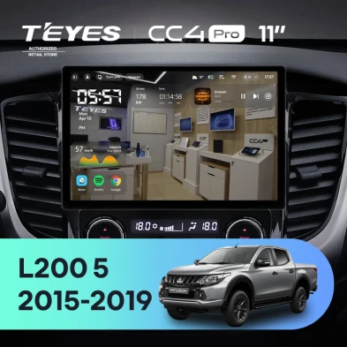 Штатная магнитола Teyes CC4 Pro 8/128 Mitsubishi L200 5 (2015-2019) кондиционер F1 (11")