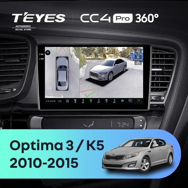 Штатная магнитола Teyes CC4 Pro 360 8/128 Kia Optima 3 TF (2010-2015) F1