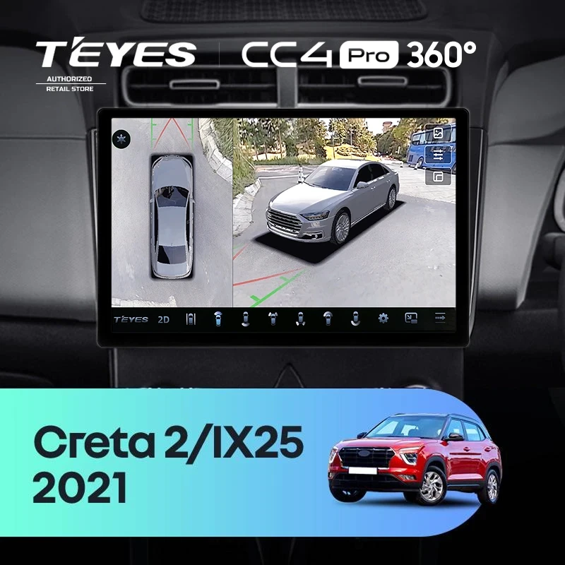Штатная магнитола Teyes CC4 Pro 360 12/256 Hyundai Creta 2 (2021-2022) (глянец) F2 (11")
