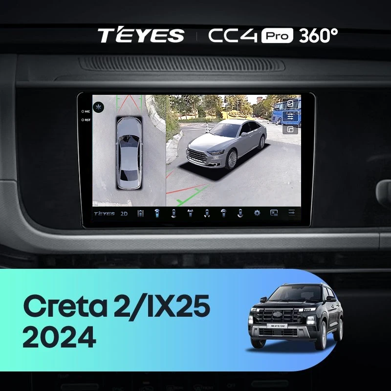 Штатная магнитола Teyes CC4 Pro 360 8/128 Hyundai Creta 2 IX25 (2024-2026)
