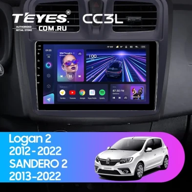 Штатная магнитола Teyes CC3L 4/64 Renault Sandero 2 (2013-2022) F1 (10")