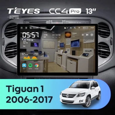 Штатная магнитола Teyes CC4 Pro 8/128 Volkswagen Tiguan 1 NF (2006-2017) F2 (13")