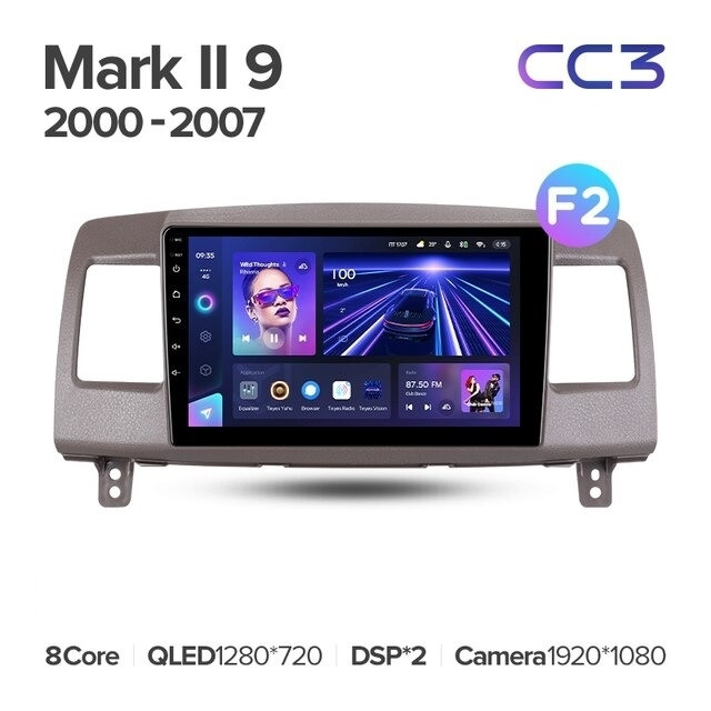 Штатная магнитола Teyes CC3L 4/32 Toyota Mark II 9 X110 (2000-2007) F2