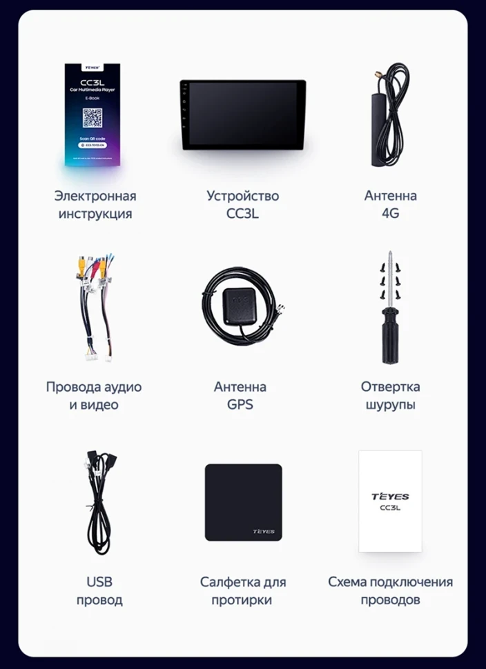 Штатная магнитола Teyes CC3L 4/64 Hyundai Solaris 1 (2010-2016) F4 (черно-серый)