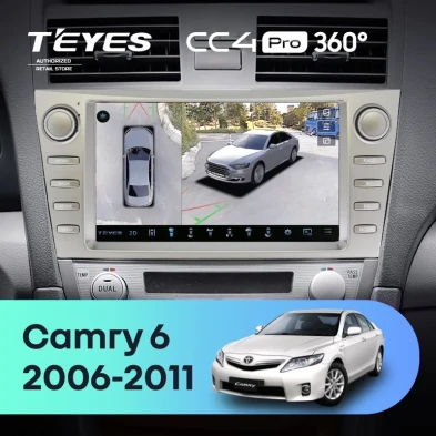 Штатная магнитола Teyes CC4 Pro 360 12/256 Toyota Camry 6 XV 40 (2006-2011) F4 с кнопками